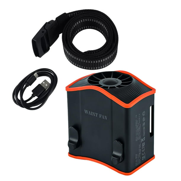 Ventilador de Cintura, Ventilador de Refrigeración Portátil, Ventilador de Cintura Recargable Portátil Multiusos para Viajes, Senderismo, Camping, Pes