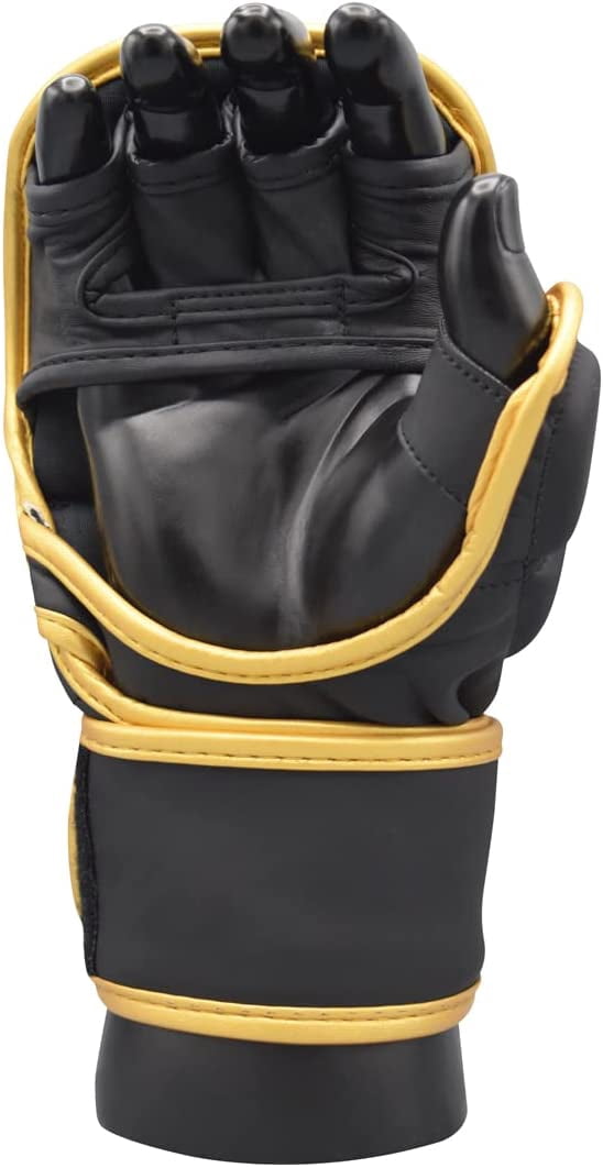 MRX MMA Grappling Gloves 7 OZ Boxing Punching Glove Mitts Black Golden S/M