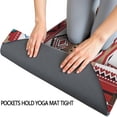 thumbnail image 3 of Red Boho Tribal Diamonds and Rectangles Pattern Hot Yoga Mat Towel Non Slip for Hot Yoga - Quick-Drying Yoga Mat Cover with 4 Corner Pockets with Travel Bag - Hot Yoga Towel Non Slip 74"x26", 3 of 6