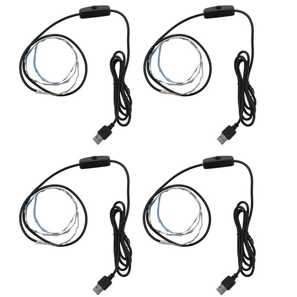 4X Barra de Luz de Desinfección Germicida UVC 5V Lámpara Bactericida Ácaros Tiras de Luz Tira de Luz LED 50X1cm