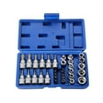 thumbnail image 1 of Juego de brocas E-Torx de 34 piezas, juego de brocas E-torx de 3/8 `` 5/16 Abanopi Enchufe, 1 of 6