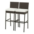 thumbnail image 5 of Topcobe 2 Pieces Patio Cushioned Wicker Barstools with Cozy Footrest-Set of 2, Outdoor Deck Furniture, 5 of 8
