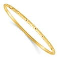 thumbnail image 4 of 925 Sterling Silver Gold-tone Diamond-cut Slip-on Bangle Bracelet, 4 of 5