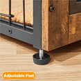 thumbnail image 3 of Alden Design 40″ W Rustic Industrial Wooden Dog Crate with Anti-skid Plush Mat, Rustic Brown, 3 of 10