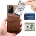 thumbnail image 3 of Dteck Case For Samsung Galaxy Note 20 Ultra(6.9 inches),Luxury Leather Card Holder Case Hard Back Phone Protective Note 20 Ultra 5G Cover ,Brown, 3 of 3