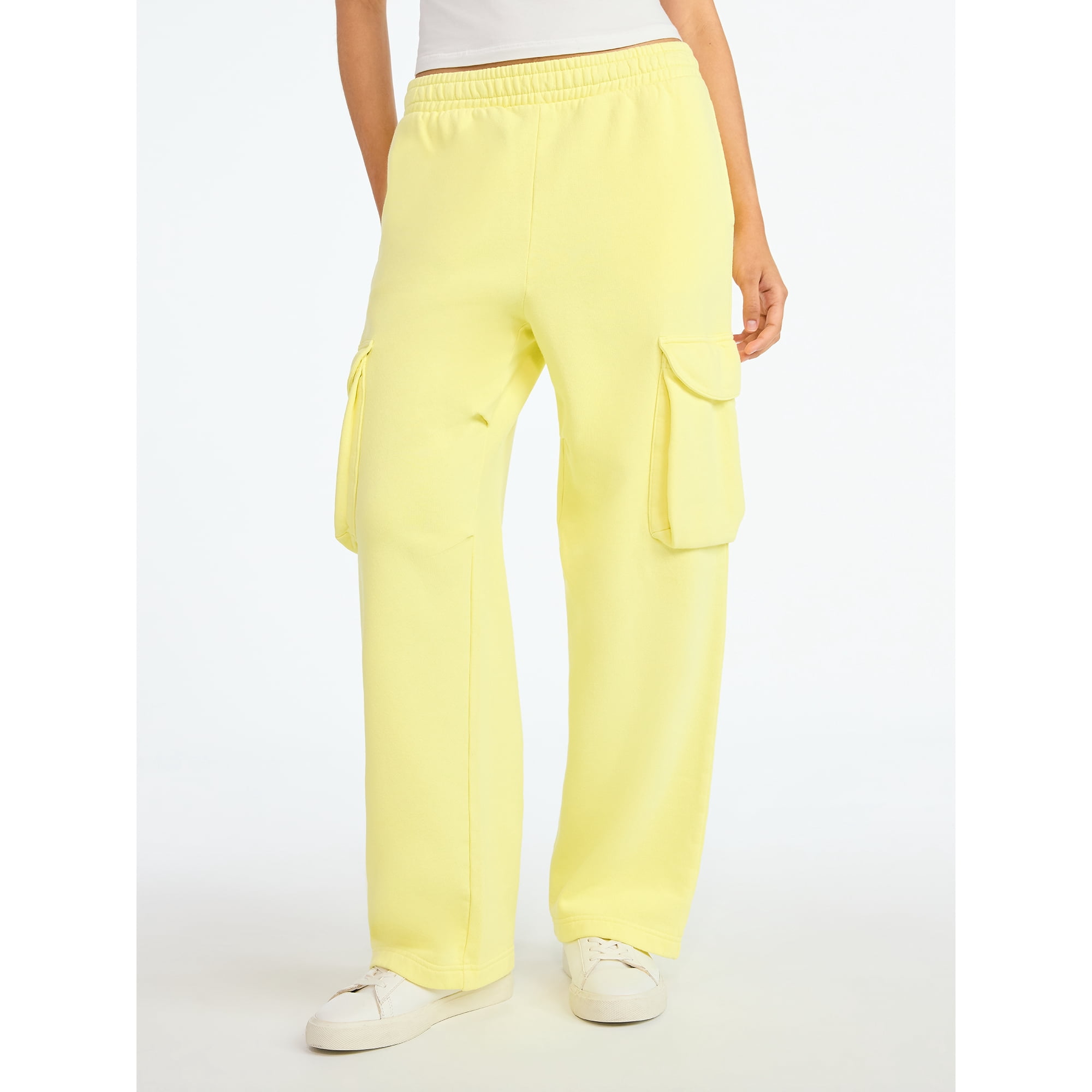 Scoop Women's and Women's Plus Utility Wide Leg Cargo Sweatpant, Sizes XS-4X