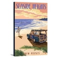 thumbnail image 1 of Seaside Heights, New Jersey - Woody On The Beach - Lantern Press Poster (12x18 Gallery Wrapped Stretched Canvas), 1 of 1