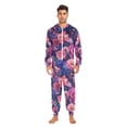 thumbnail image 3 of FORMRS Onesies Pajama for Adults Unisex Hoodie Winter Jumpsuit One Piece Sleepwear, Sizes S-2XL, Vibrant Art Flowers, 3 of 7