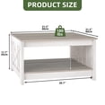 thumbnail image 5 of Uforic Rustic Farmhouse Coffee Table with Half-Open Storage, Square Rustic Wood Cocktail Table for Living Room, Grey Wash, 5 of 9