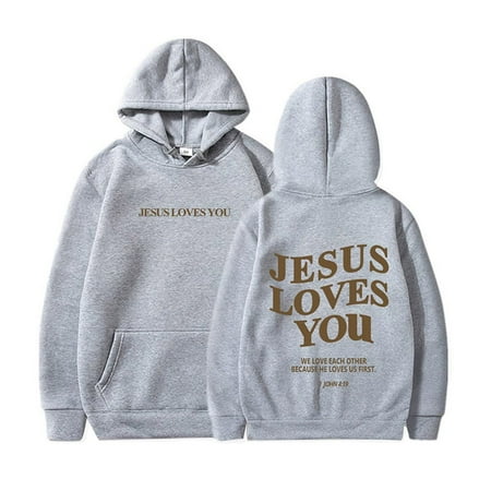 

Christian Faith Sweatshirt Baby Faith Over Fear Hoodie Jesus Loves You Sweater Comfy Hoodies Shirts Fall Winter Coat Outerwear Christian Gift for Boys Girls