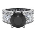thumbnail image 4 of Black Diamond Engagement Ring for Women 8.00 mm 5.35 carat Past Present Future Style 14K White Gold (G,SI), 4 of 5