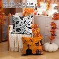 thumbnail image 3 of Halloween Decor Pillow Covers 18x18 Inch,Halloween Decoration Indoor Outdoor Throw Pillow Covers, Trick or Treat Black Striped Linen Cushion Case for Home Sofa Couch Bedroom Chair, 3 of 4