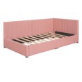 thumbnail image 6 of uhomepro Upholstered Twin Daybed with Roll Out Drawers, No Box Spring Needed, Pink Fabric, 6 of 11