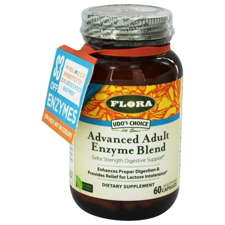 FLORA - Choix Udo avancée adulte mélange d'enzymes - 60 Vegetarian Capsules