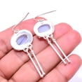 thumbnail image 2 of Blue Lace Agate - Namibia Designer Handmade 925 Sterling Silver Earring 2.22"E35, Beautiful Jewelry For Woman, New Year Sale, Valentin's Day Gift, 2 of 2