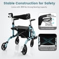 thumbnail image 6 of Giantex 2 in 1 Folding Rollator Walker, Portable Rolling Wheelchair w/Adjustable Height, Navy, 6 of 6