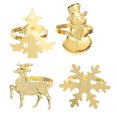 thumbnail image 1 of MasteelfCA 4Pcs Xmas Festival Xmas Elements Design Napkin Rings for Restaurant Home Decor, 1 of 8