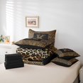 thumbnail image 6 of Catabedysis Leopard Monogram K 7-Piece Twin Bedding,Cheetah Animal Print Bedding Comforter Set,Black Reversible For Girls, 6 of 7