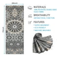 thumbnail image 2 of Gray Floral Mandala and Leaf Pattern Hot Yoga Mat Towel Non Slip for Hot Yoga - Quick-Drying Yoga Mat Cover with 4 Corner Pockets with Travel Bag - Hot Yoga Towel Non Slip 74"x26", 2 of 6