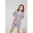 thumbnail image 4 of HiddenValor Girls Pajama Set, 2 Piece Cotton Button Down Short Sleeve Shorts Lounge Sleepwear With Pockets, 4 of 6
