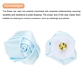 thumbnail image 4 of Uxcell 16 Pcs Ribbon Roses 2 Inch Rose Artificial Fabric Flowers Light Blue, 4 of 5