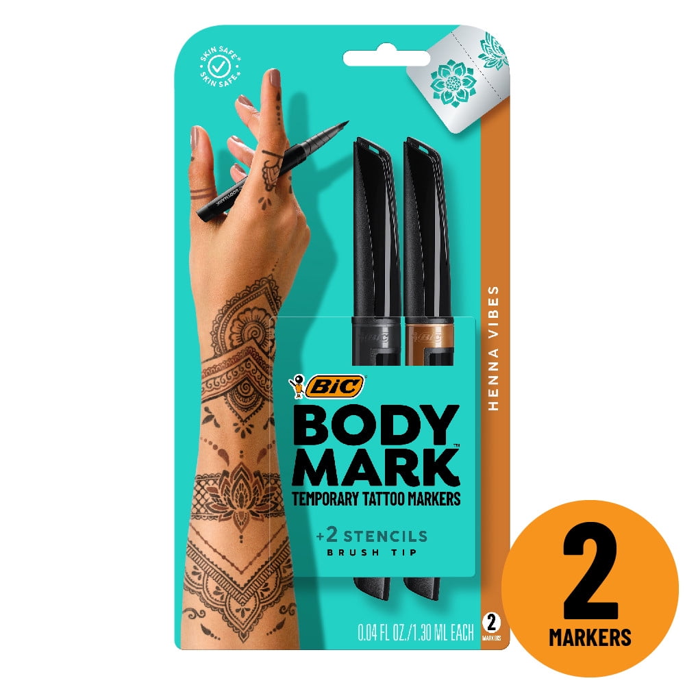 BIC BodyMark Temporary Tattoo Marker, Black, Skin-Safe, Creative