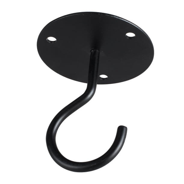 Nvzi Juego de 6 ganchos de techo para colgar macetas, incluye accesorios de instalación. Gancho para lámpara colgante con forma de rama, fácil de instalar, con tornillos y tubo de expansión (negro).