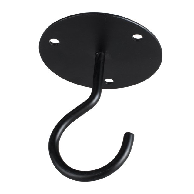 Nvzi Juego de 6 ganchos de techo para colgar macetas, incluye accesorios de instalación. Gancho para lámpara colgante con forma de rama, fácil de instalar, con tornillos y tubo de expansión (negro).