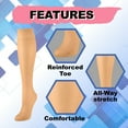 thumbnail image 4 of EMEM Apparel Women's Ladies Plus Size Queen Ultra Soft Mild Compression Microfiber Knee High Stockings Hosiery 2-Pack Suntan 4X, 4 of 5