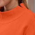 thumbnail image 4 of Womens Mock Neck Sweatshirts Oversized Pullover Fall Outfits Fall Fashion Clothes 2026,Long Sleeve,Comfort Soft Fleece,Casual Travel Work Hiking Outfit Orange XL, 4 of 7