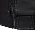 thumbnail image 5 of Men's Motorcycle PU Leather Jacket, Youth Casual Stand Collar Coat, Stylish Outerwear for Everyday Wear, Trendy Fashionable Design, 5 of 10