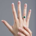 thumbnail image 4 of 14k Solid White Gold Vintage Style Oval Created Emerald and Split-Shank Diamond Birthstone Engagement Ring, 4 of 6