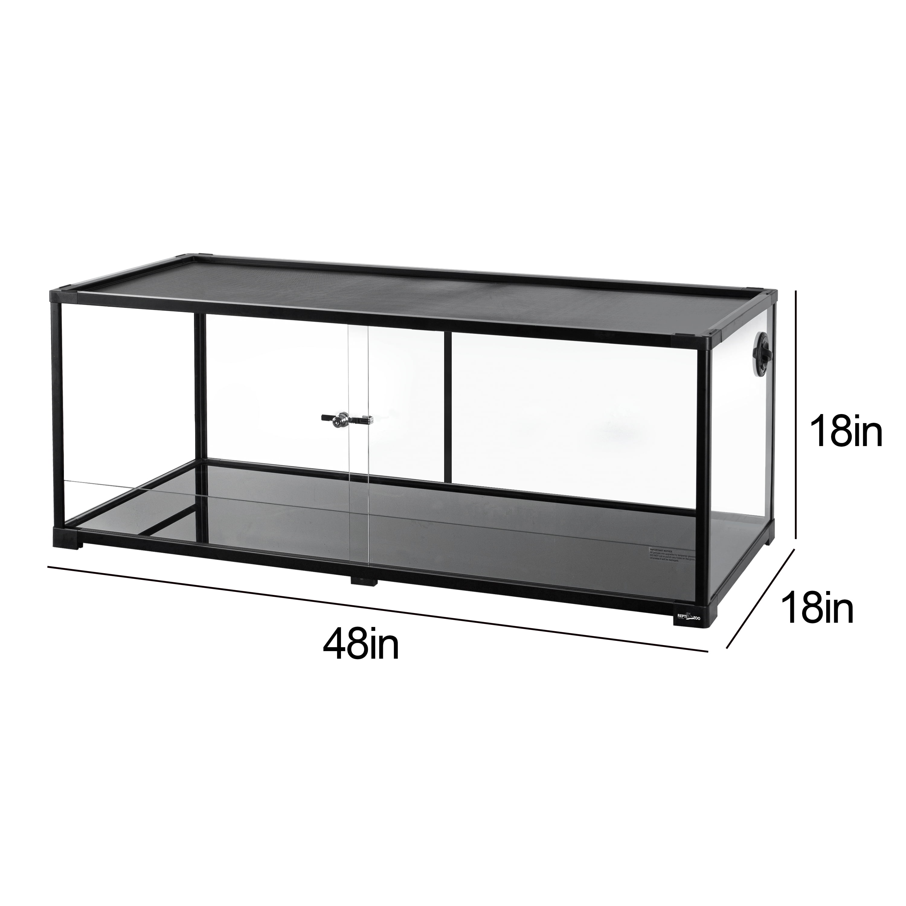 GUZZLO Reptile Glass Tank - 48 x 18 x 18 Inches Knock Down Full View Natural Terrarium
