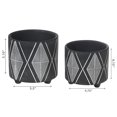thumbnail image 2 of IH Casa Decor Ceramic Round Planters Black Diamond Set Of 2, 2 of 3