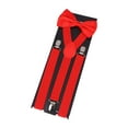 thumbnail image 2 of Bunblic Bretelles pour Hommes Ensemble Nœud Papillon Forme Y Bretelles Réglables pour Jeans Cosplay Fête Rouge, 2 of 8