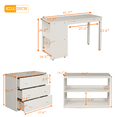 thumbnail image 3 of Tcbosik Loft Bed Twin Size with Desk, Shelves and 3 Drawers, Bed Frame with Ladder and Guardrail, Wood Slats Support, Space Saving, White, 3 of 6