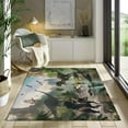 thumbnail image 3 of Washable Area Rug, Soft Low-Pile Throw Rugs For Living Bedroom Rug, Non-Slip & Non-Shedding Plant Mountain Animal Dinosaur Print Accent Floor Carpet For Dining Room Office Home Green Decor Rug, 3 of 7