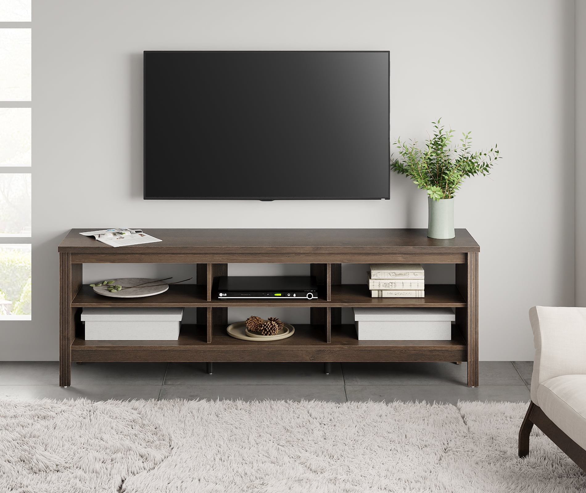 TV Stands for 80 inch TV Entertainment Center Espresso Media TV Console for Living Room