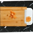 thumbnail image 3 of Emeril Lagasse Bamboo Cutting Board with Tray – Multifunction Wood Cutting Board with Pull-Out Container, Juice Groove, Anti-Skid Design, Kitchen Gift Idea, 3 of 7