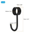 thumbnail image 2 of Uxcell 10 Pack Stainless Steel 22mm Inner Dia Pipe Rod Hooks Coat Hook, Black, 2 of 5