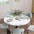 thumbnail image 5 of Sage Green Coastal Round Tablecloth for 36-44 Inch Tables, Fitted Table Cover with Elastic Edge, Spring Eucalyptus Leaves Waterproof Outdoor Table Cloth Protector for Patio Garden Dinner Picnic, 5 of 9