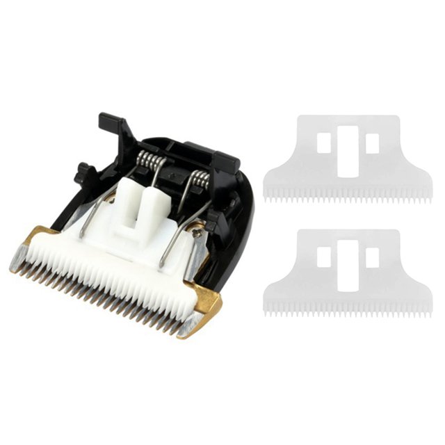 2 Pcs Ceramic Cutter Blade Replacement Electric Hair Clipper Trimmer, Black & White,3 x cutter heads,Black & White