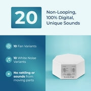 Adaptive Sound Technologies LectroFan Classic White Noise Machine - Global Power Edition with Adaptors for US, UK & EU - 20 Non-Looping Fan & White Noise Variations - White