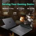thumbnail image 3 of HP Victus 15.6" FHD 144 Hz Gaming Laptop, AMD Ryzen 5-7535HS, 64GB DDR5, 2TB PCIe SSD, AMD Radeon RX 6550M Graphics, Backlit Keyboard, Wi-Fi 6, Windows 11 Pro, Mica Silver, 128GB Docking Station Set, 3 of 9