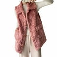 thumbnail image 3 of LIBRCLO Womens Vests Outerwear Mid-Length Sleeveless Jacket Faux Fur Lined Warm Winter Coat, 3 of 4