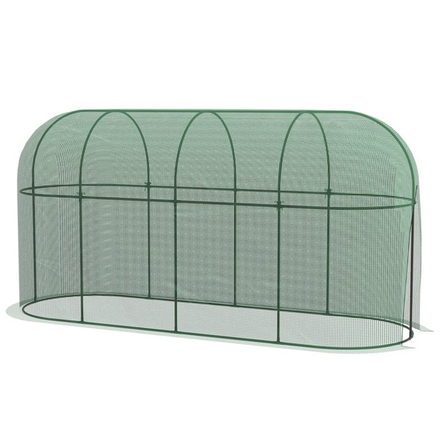 Outsunny 9.8' x 3.3' Plant Protector Tent, Crop Cage with Ground Stakes