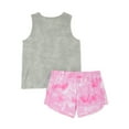 thumbnail image 6 of We Wear Cute Girls Tie-Front Graphic Tank Top and Cozy Shorts, 2-Piece Outfit Set, Sizes 4-16, 6 of 6