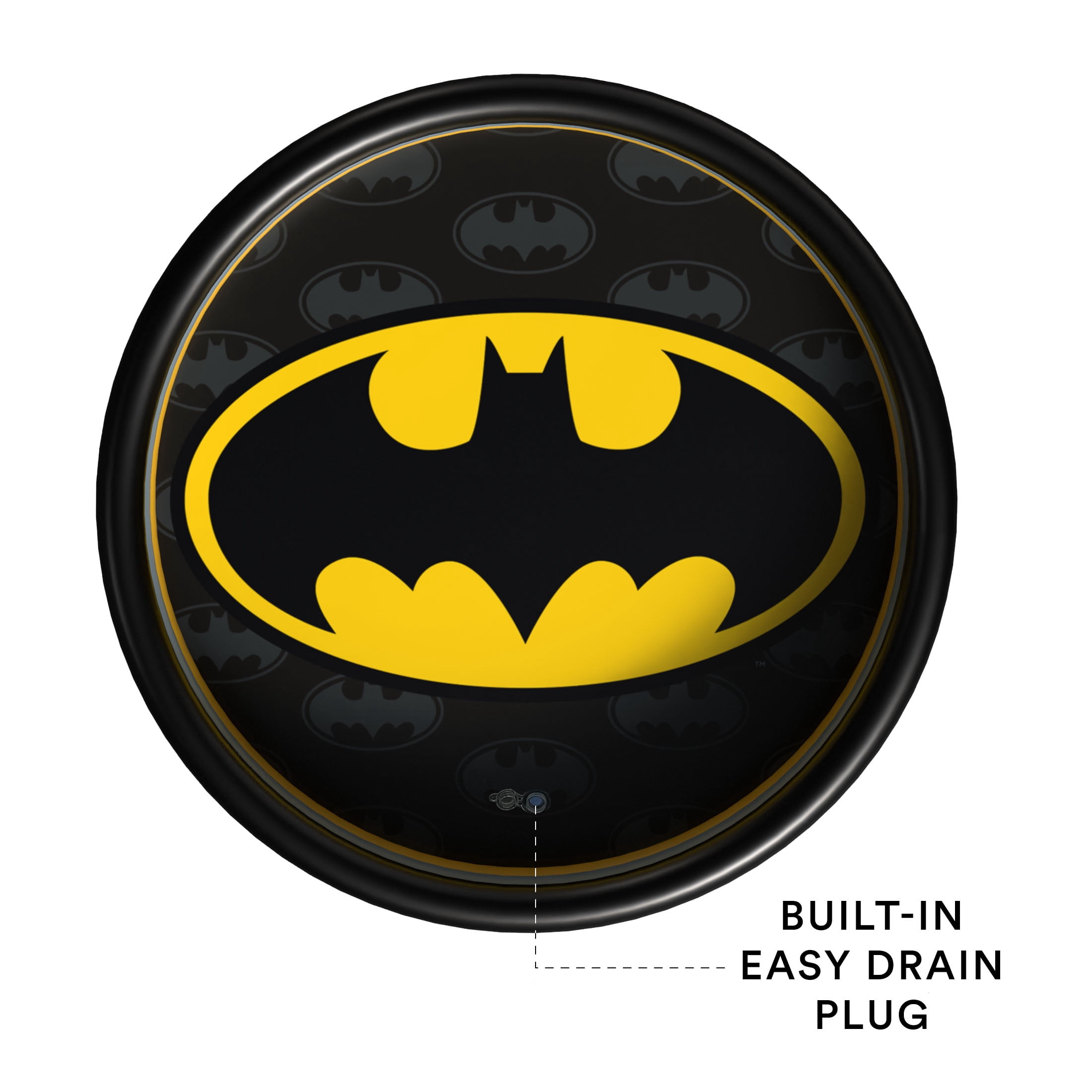 DC Comics Batman 3-Ring Inflatable Swimming Pool, Portable Pool for Outdoor/Indoor Play, for Kids Ages 3+