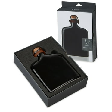 Viski Nautilus Black Flask for Liquor, Ceramic Liquor Flask 8.5 oz Set of 1