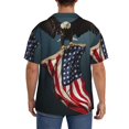 thumbnail image 3 of Susaid American Flag Print Men's Polo Shirts Button Down Short Sleeve Casual Summer Beach Vintage Shirts for Men-Large, 3 of 5